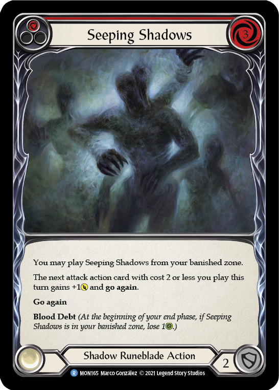 Seeping Shadows (Red) [MON165] (Monarch)  1st Edition Normal