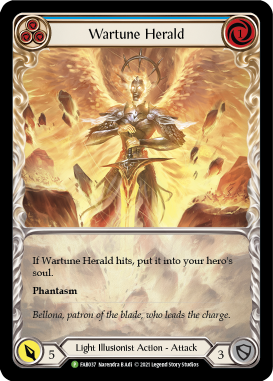 Wartune Herald (Blue Extended Art) [FAB037] (Promo)  Rainbow Foil