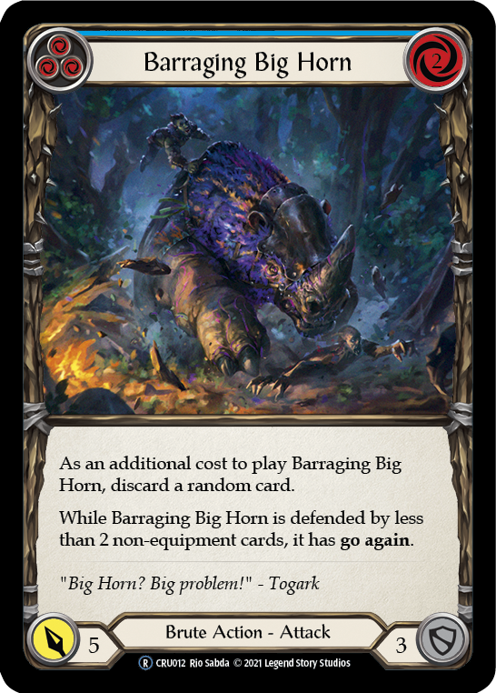 Barraging Big Horn (Blue) [U-CRU012] (Crucible of War Unlimited)  Unlimited Normal