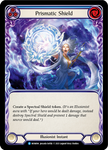 Prismatic Shield (Blue) [MON094-RF] (Monarch)  1st Edition Rainbow Foil