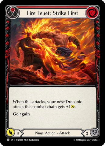 Fire Tenet: Strike First (Red) [HNT083] (The Hunted)  Rainbow Foil