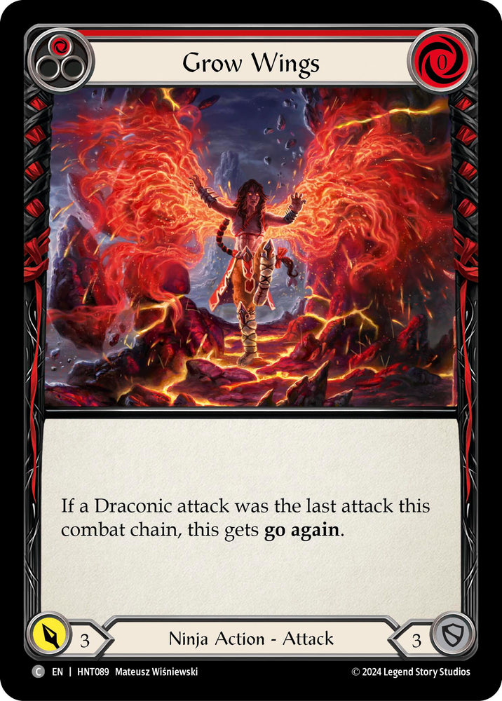 Grow Wings (Red) [HNT089] (The Hunted)  Rainbow Foil