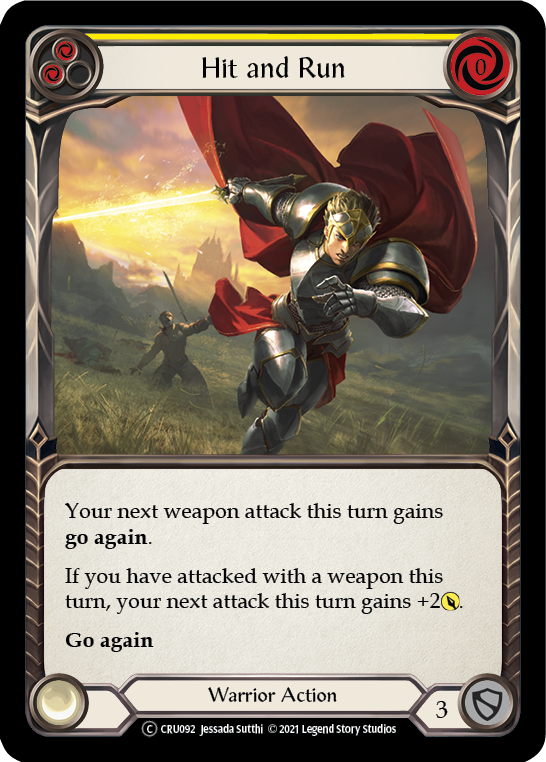 Hit and Run (Yellow) [U-CRU092] (Crucible of War Unlimited)  Unlimited Rainbow Foil