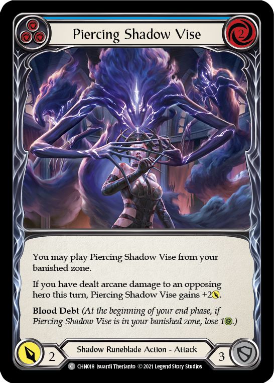 Piercing Shadow Vise (Blue) [CHN018] (Monarch Chane Blitz Deck)