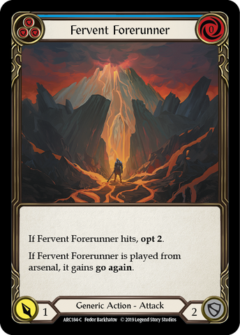 Fervent Forerunner (Blue) [ARC184-C] (Arcane Rising)  1st Edition Rainbow Foil