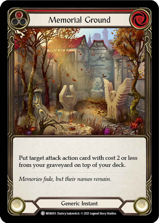 Memorial Ground (Red) [MON303-RF] (Monarch)  1st Edition Rainbow Foil