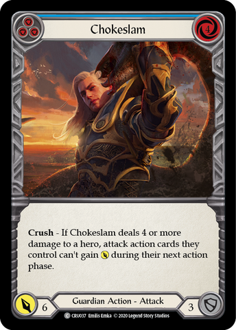 Chokeslam (Blue) [CRU037] (Crucible of War)  1st Edition Rainbow Foil