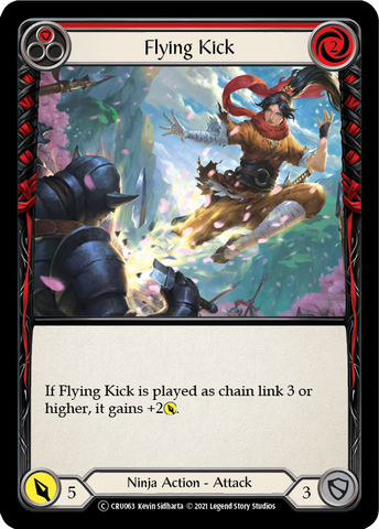 Flying Kick (Red) [U-CRU063] (Crucible of War Unlimited)  Unlimited Rainbow Foil