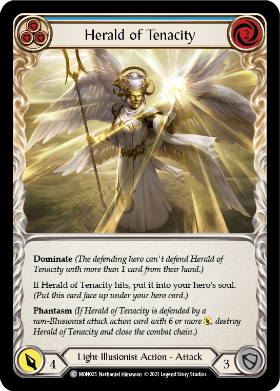 Herald of Tenacity (Blue) [MON025] (Monarch)  1st Edition Normal