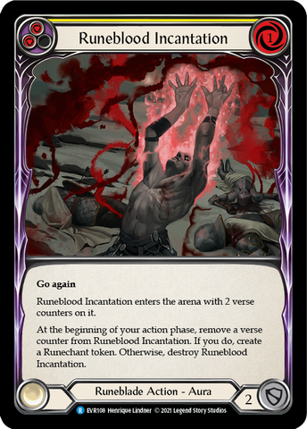 Runeblood Incantation (Yellow) [EVR108] (Everfest)  1st Edition Rainbow Foil