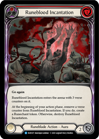 Runeblood Incantation (Red) [EVR107] (Everfest)  1st Edition Rainbow Foil